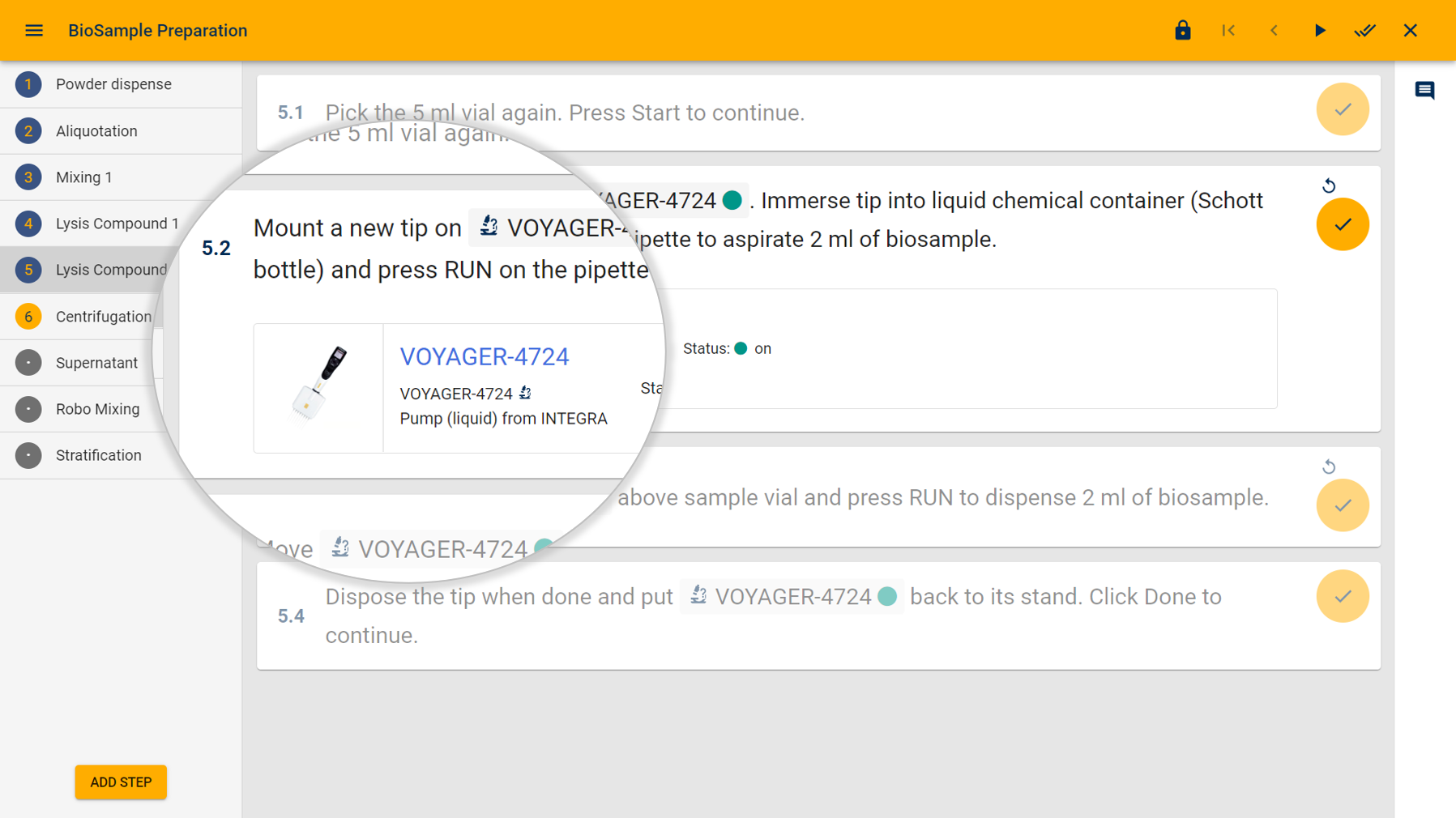 Laboperator Screenshot Workflow Steps