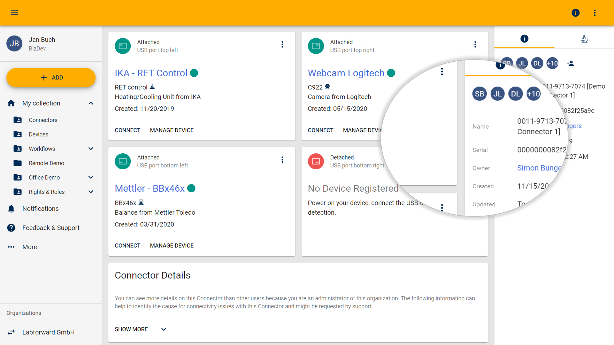 Connect devices and share their access with colleagues